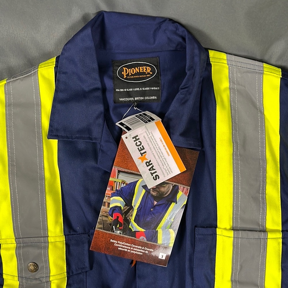 Brand New Pioneer | Men's Class 1 Level 2 Reflective Striped Overalls | Size 50